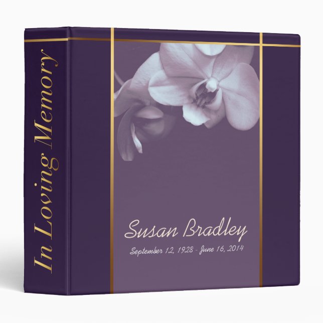Livre commémoratif Orchid 3 - Classeur personnalis (Devant/Côté)
