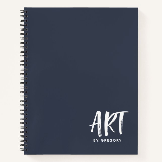 Livre d'artiste bleu de la Marine moderne avec nom (Devant)