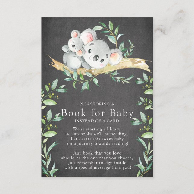 Livre de Baby shower de l'ours Koala pour la carte (Devant)