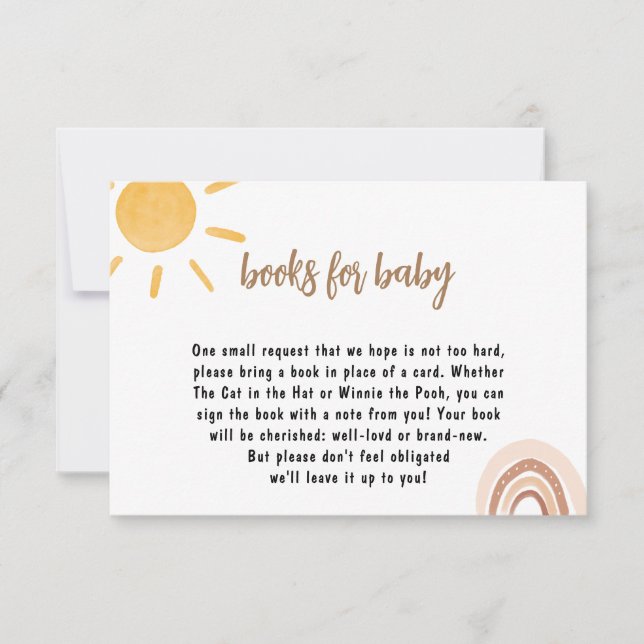 Livre de Baby shower Sunshine pour carte bébé (Devant)