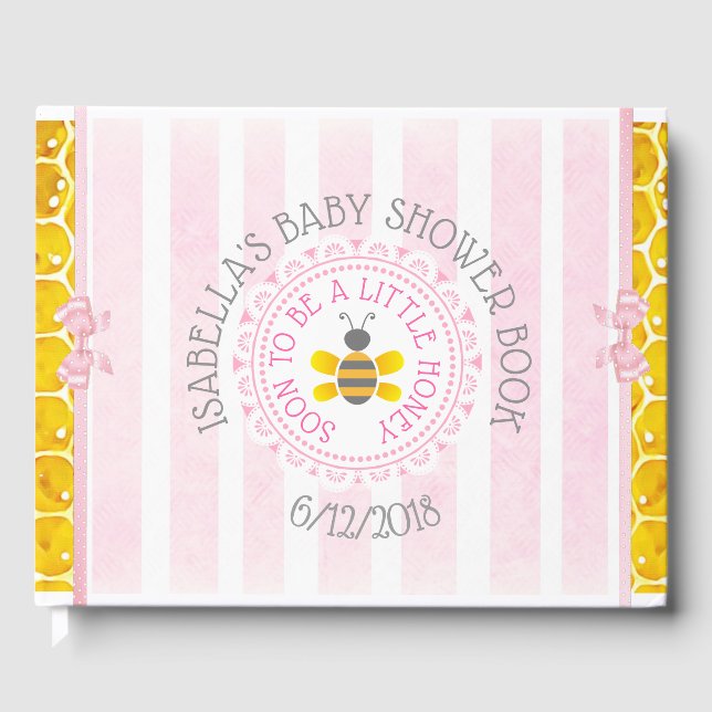 Livre de Baby shower sur les bee bee rose personna (Recto)
