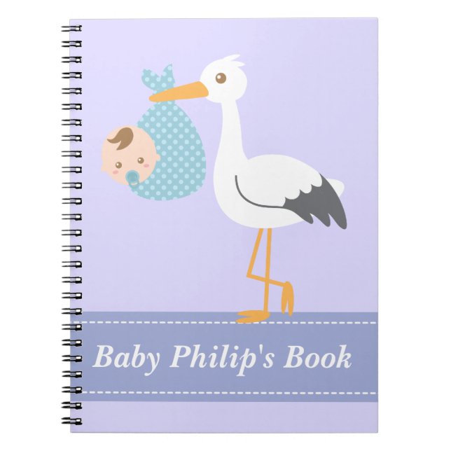 Livre de bébé - la cigogne livre le bébé (Devant)