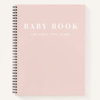 Livre de bébé rose pastel minimal élégant moderne