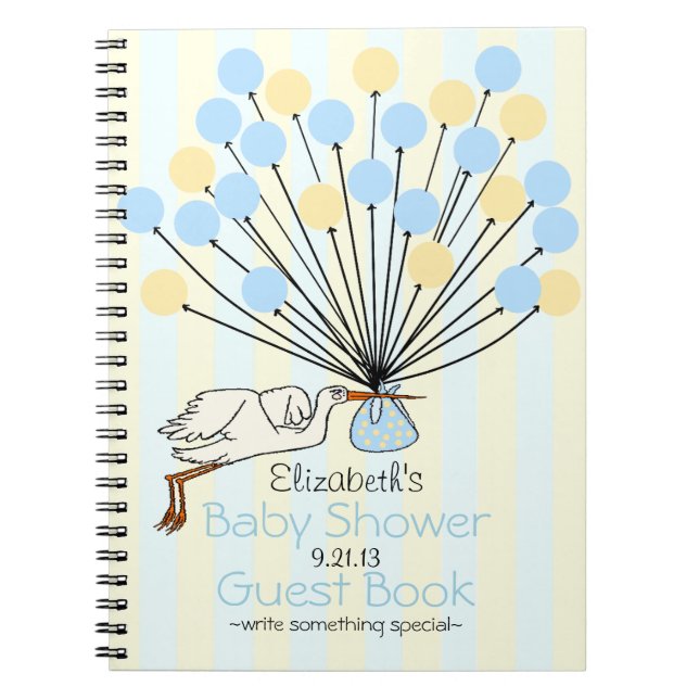 Livre de cigogne et d'invité de baby shower de (Devant)