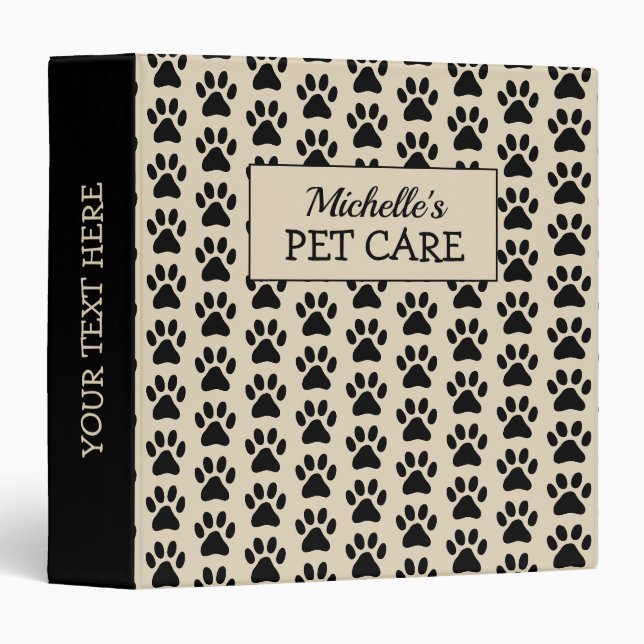 Livre de classeur empreintes de pattes de chien po (Devant/Côté)