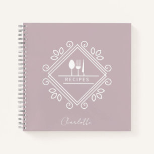 Livre de Cook Carnet de recette Mauve marron p