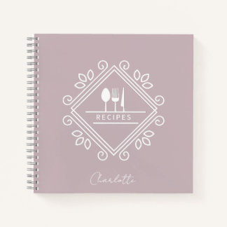 Livre de Cook | Carnet de recette | Mauve marron p
