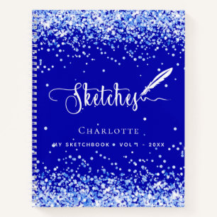 Livre de croquetti royal bleu confetti nom script