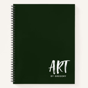 Livre De Croquis Artiste Vert Moderne Avec Carnet 