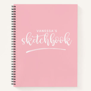 Livre de croquis bleu rose élégant personnalisé