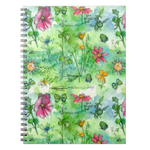 Livre de croquis botanique Papillon Aquarelle Fleu