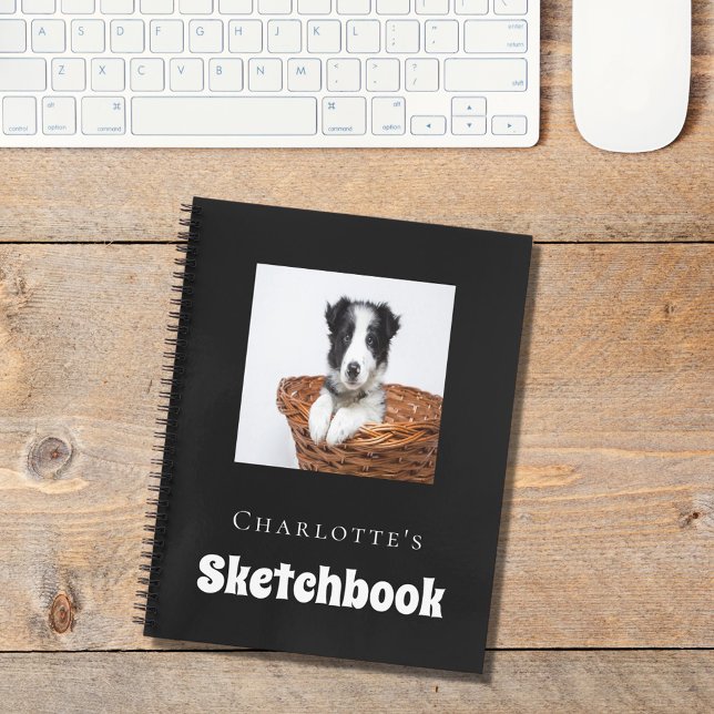 Livre de croquis chien animal photo script noir bl (Créateur téléchargé)