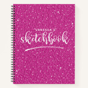 Livre de croquis d'artiste élégant rose chaud