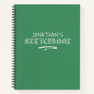 Livre de croquis d'artiste moderne Monogramme vert