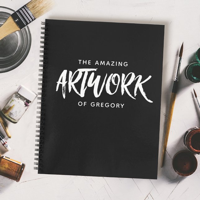Livre de croquis d'artiste noir blanc personnalisé (Créateur téléchargé)
