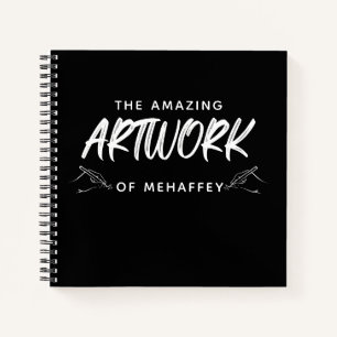Livre de croquis d'artiste noir blanc personnalisé