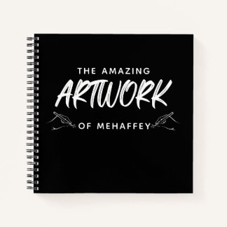 Livre de croquis d'artiste noir blanc personnalisé