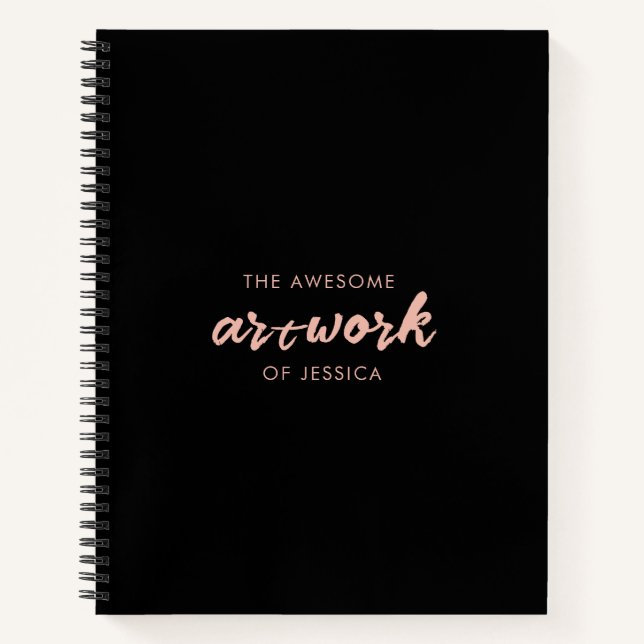Livre de croquis d'artiste rose noir et blanc (Devant)