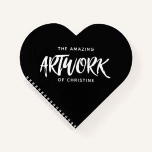 Livre de croquis de coeur d'artiste noir personnal