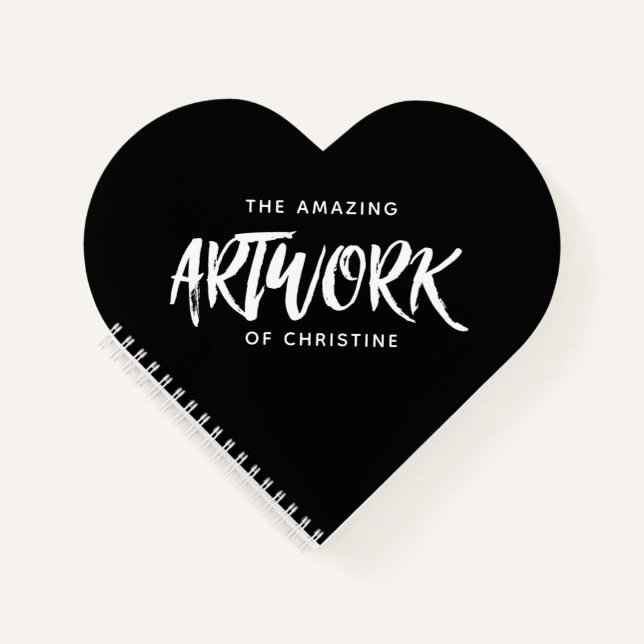 Livre de croquis de coeur d'artiste noir personnal (Devant)