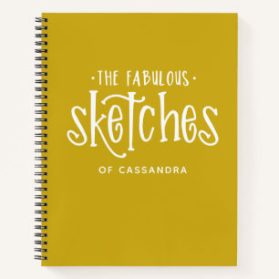 Livre de croquis de l'artiste jaune monogramme