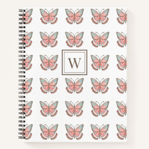 Livre de croquis de l'artiste rose monogramme