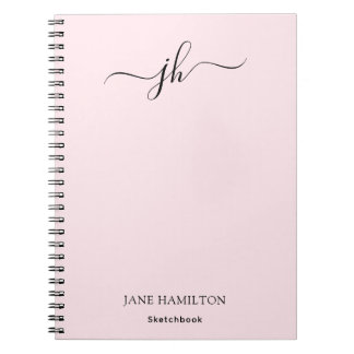 Livre de croquis de monogramme rose