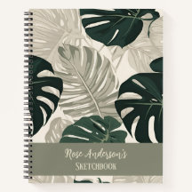 Livre de croquis de Motif Monstera Vintage personn