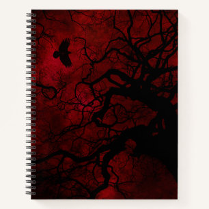 Livre de croquis gothique rouge et noir