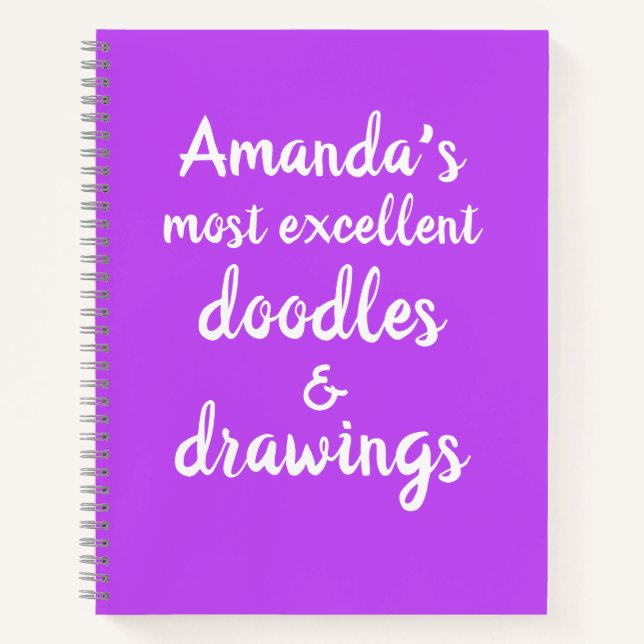 Livre de croquis mauve Doodé et dessins personnali (Devant)
