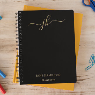 Livre de croquis Monogramme avec nom