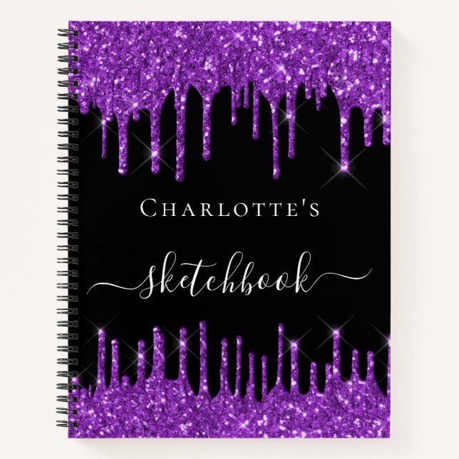 Livre de croquis parties scintillant violet noir g (Devant)