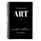 Livre de croquis personnalisé noir blanc Votre nom