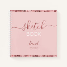 Livre de croquis personnalisé Votre nom Script élé