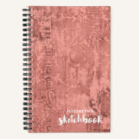 Livre de croquis rose élégant personnalisé Votre n