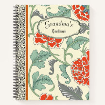Livre de cuisine de Grandmas à fleurs rustiques
