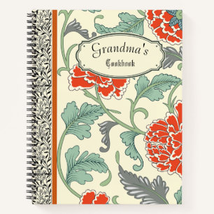 Livre de cuisine de Grandmas à fleurs rustiques