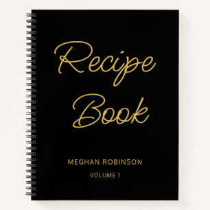 Livre de cuisine noir et or fille Recette personna