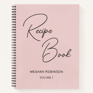 Livre de cuisine Recette Blush rose Girly Carnet M