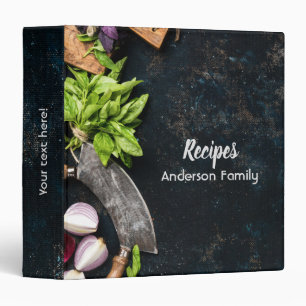 Livre de cuisine rustique classeur toile sombre he