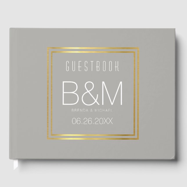 livre de mariage gris, livre d'or pour un événemen (Recto)