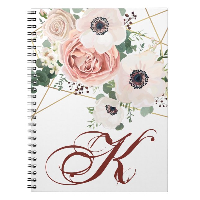 Livre de notes personnalisées Rose de jardin géomé (Devant)