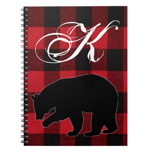 Livre de notes personnalisées Rouge Buffalo Plaid  (Devant)