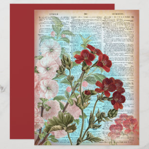 Livre de papier de la page du dictionnaire floral 