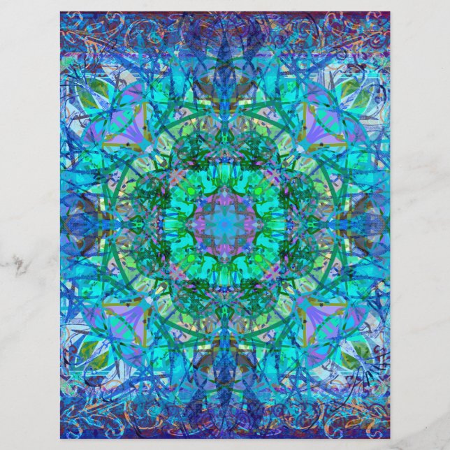 Livre de papier de scrapbook Mandala de Boho bleu  (Devant)