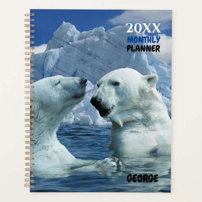 Livre de planificateur mensuel de l'ours polaire n (Devant)