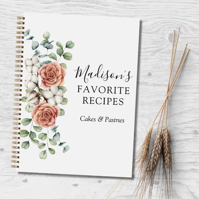 Livre de recette Rose d'aquarelle Fleur Eucalyptus (In situ)