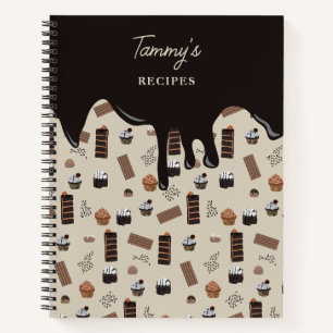 Livre de recettes à motif de thème de chocolat