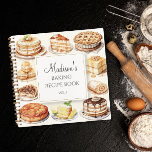 Livre de recettes aquarelle pour gâteaux