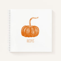 Livre de recettes avec couverture Citrouille